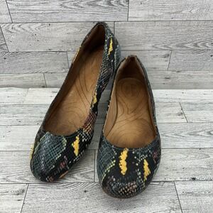 Clarks Indigo Womens Faux Snake Skin Ballet Flats Slip On Shoes Casual Size 8.5